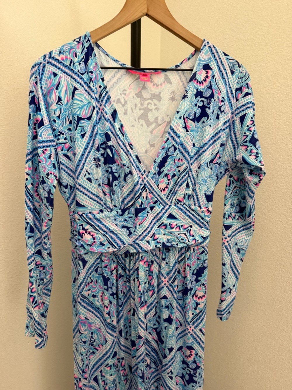 Lilly Pulitzer Nichola Light and Navy Blue Printed Maxi Dress - Picture 5 of 10